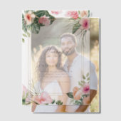 Pink Gold Tropical Beach Destination Wedding Vellum Uitnodigingen (Offset (Koppel))