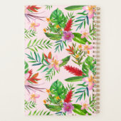 Pink Gold Tropical Florals Monstera Name Planner (Achterkant)
