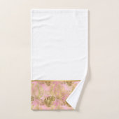 PINK GOLD TROPICAL PALT BATHROOM SET BAD HANDDOEK (Handdoek)