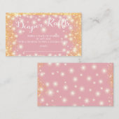 Pink & Gold Twinkle Star Diaper Raffle Ticket Informatiekaartje (Voorkant / Achterkant)