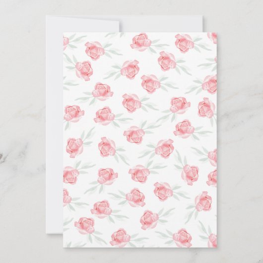 Pink Gold Unicorn Floral Waterverf Baby shower Kaart (Achterkant)