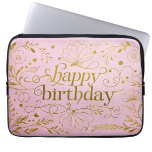 Pink Gold verjaardag luxe elegante extravagant Laptop Sleeve