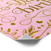 Pink Gold verjaardag luxe elegante extravagant Poster (Hoek)