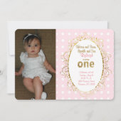 Pink & Gold verjaardagsuitnodigingen | Linten en s Kaart (Voorkant)