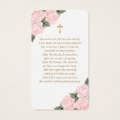 Pink Gold Waterverf Floral Memorial Prayer Kaart (Achterkant)