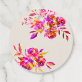 Pink Gold Waterverf Floral Vrijgezellenfeest Brunc Bedankjes Labels (Achterkant)