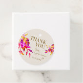 Pink Gold Waterverf Floral Vrijgezellenfeest Brunc Bedankjes Labels (In situ)