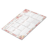 Pink Gold Waterverf Floral Weekly Custom Planner Notitieblok (Schuin)