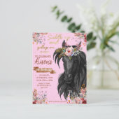 Pink Gold Waterverf paardenverjaardagscooter Briefkaart (Staand voorkant)