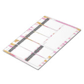 Pink & Gold Waterverf Paint Stripe Weekpatroon Notitieblok (Schuin)