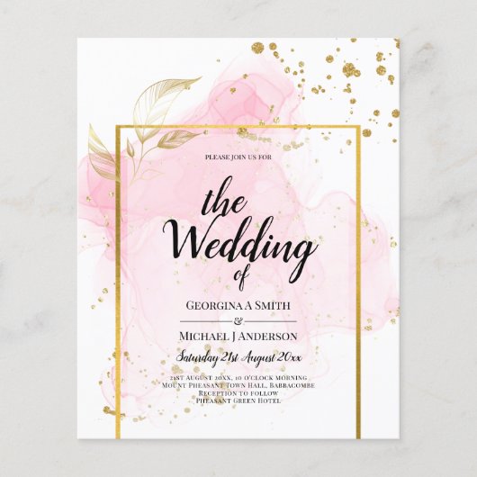 PINK GOLD WEDDING Alcohol Inkt Abstract (Voorkant)