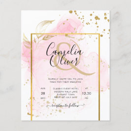 PINK GOLD WEDDING Alcohol Inkt Abstract Flyer