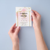 PINK GOLD WEDDING Alcohol Inkt Abstract Flyer (Hand)
