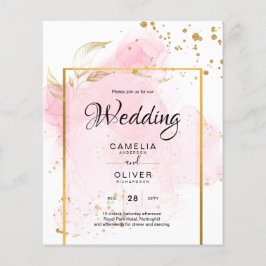 PINK GOLD WEDDING Alcohol Inkt Abstract Flyer