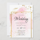 PINK GOLD WEDDING Alcohol Inkt Abstract Kaart (Voorkant)