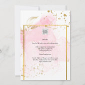 PINK GOLD WEDDING Alcohol Inkt Abstract Kaart (Achterkant)