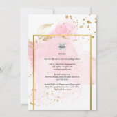 PINK GOLD WEDDING Alcohol Inkt Abstract Kaart (Achterkant)