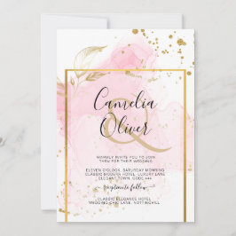 PINK GOLD WEDDING Alcohol Inkt Abstract Kaart