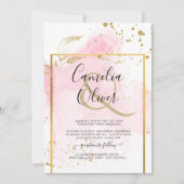 PINK GOLD WEDDING Alcohol Inkt Abstract Kaart (Voorkant)