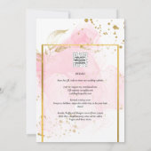 PINK GOLD WEDDING Alcohol Inkt Abstract Kaart (Achterkant)