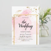 PINK GOLD WEDDING Alcohol Inkt Abstract Kaart (Staand voorkant)