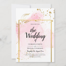 PINK GOLD WEDDING Alcohol Inkt Abstract Kaart