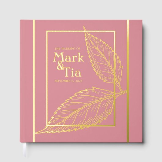 Pink Gold Wedding Folie gastenboek (Voorkant)