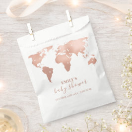 Pink Gold Wereldkaart Travel Adventure Baby shower Bedankzakje