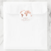Pink Gold Wereldkaart Travel Adventure Baby shower Ronde Sticker (Tas)