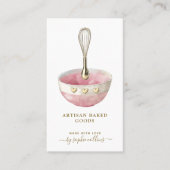 Pink Gold Whisk Bowl Baker Pastry Chef Visitekaartje (Voorkant)