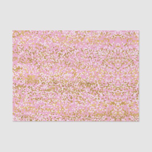 Pink Gold White Confetti Birthday Tissuepapier (Voorkant)
