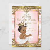 Pink Gold White Pearl Princess Baby shower Dark 2 Kaart (Voorkant)