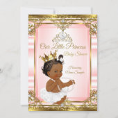 Pink Gold White Pearl Princess Baby shower Ethnic Kaart (Voorkant)