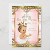 Pink Gold White Pearl Princess Baby shower Light Kaart (Voorkant)