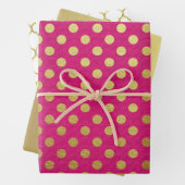 PINK GOLD WHITE POLKA DOTS & DIAMOND PATTERN INPAKPAPIER VEL (In situ)