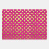 PINK GOLD WHITE POLKA DOTS & DIAMOND PATTERN INPAKPAPIER VEL (Voorkant)