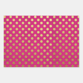 PINK GOLD WHITE POLKA DOTS & DIAMOND PATTERN INPAKPAPIER VEL