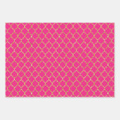 PINK GOLD WHITE STRIPES EN DIAMOND PATTERN INPAKPAPIER VEL (Voorkant 3)