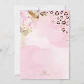 Pink Gold Wild One Safari Party Animals Birthday Kaart (Achterkant)