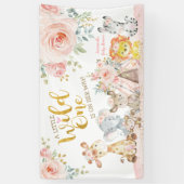 Pink Gold Wild Tribal Oerwoud Safari Baby shower Spandoek (Verticaal)