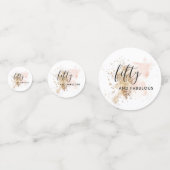 Pink Gold Woman Confetti 50e verjaardag (Voorkanten)