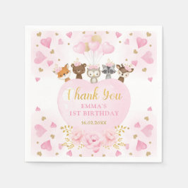 Pink Gold Woodland Liefste Valentijnse Birthday Servet