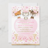 Pink Gold Woodland Sweetheart Virtual Baby shower Kaart (Voorkant)