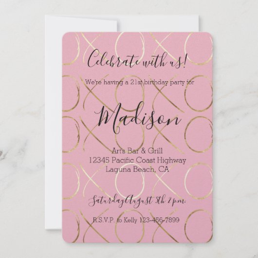 Pink Gold XOXO Kaart (Voorkant)