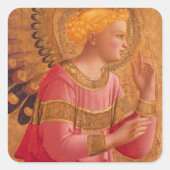  Pink Golden Christelijke Angel Vierkante Sticker (Voorkant)