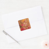  Pink Golden Christelijke Angel Vierkante Sticker (Envelop)