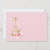 Pink Golden Floral Paris Chic Quinceanera Kaart (Achterkant)