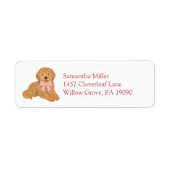 Pink Goldendoodle Puppy Dog Return Address Label (Voorkant)