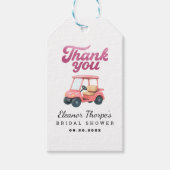 Pink Golf Baby shower Dank u Label Cadeaulabel (Voorkant)