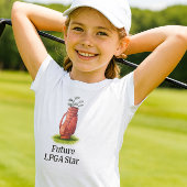 Pink Golf Bag Junior Youth Girl  T-shirt